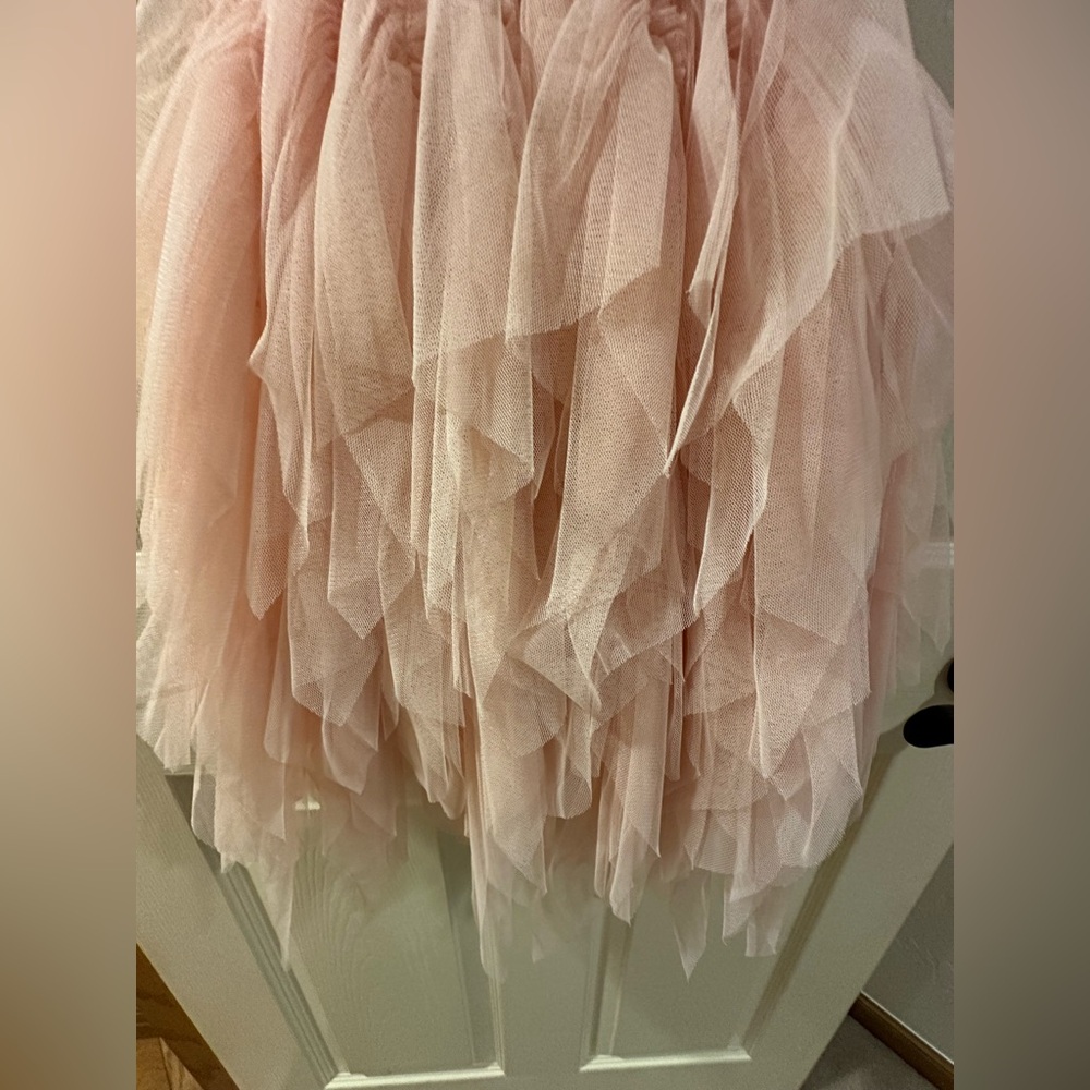 Charming Pink Feathered Kids Dance Costume - Picture 3 of 9